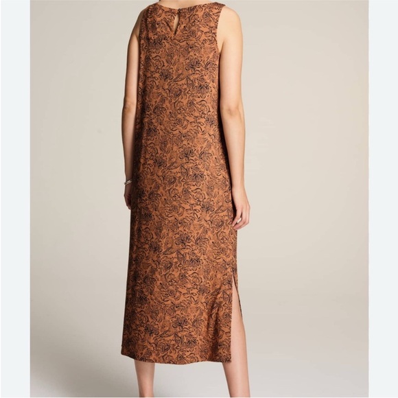 J.Jill Wearever Maxi A-Line Tank Dress Smoky Topaz Floral Large Petite NWT - Picture 6 of 7